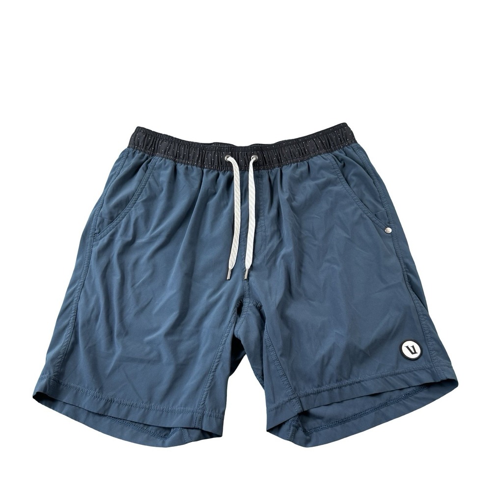 Vuori Kore Lined Performance Mens Athletic Shorts Blue 7 Inch Inseam Large